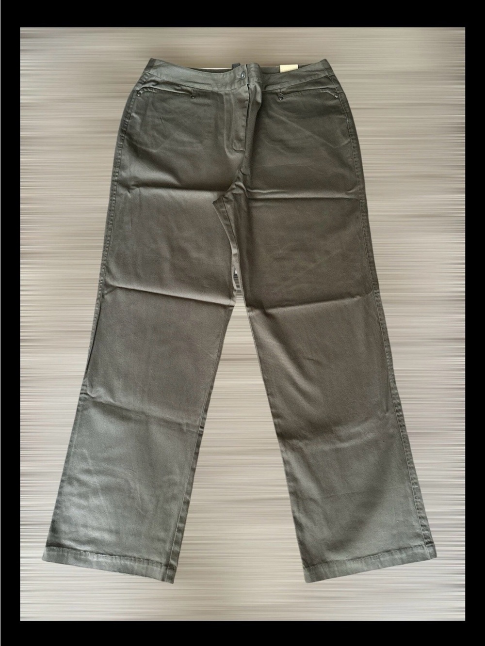 Chico’s Additions 3 Regular Olive Green Pants Trousers Wide Leg Minimalist NWT